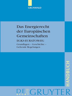 cover image of Das Energierecht der Europäischen Gemeinschaften